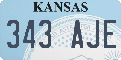 KS license plate 343AJE