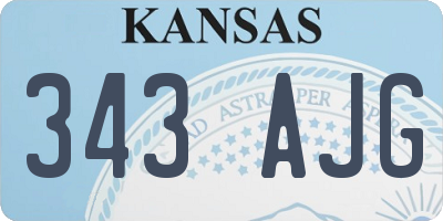 KS license plate 343AJG