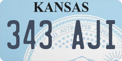 KS license plate 343AJI