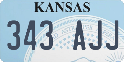 KS license plate 343AJJ