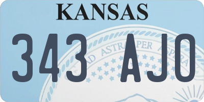 KS license plate 343AJO