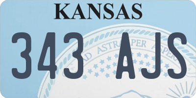 KS license plate 343AJS