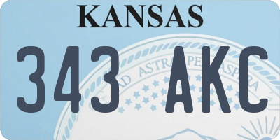 KS license plate 343AKC