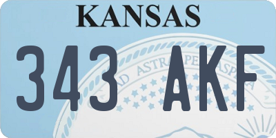 KS license plate 343AKF