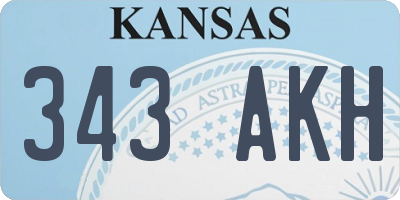 KS license plate 343AKH