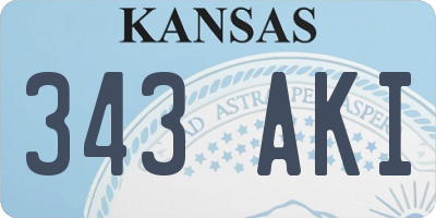 KS license plate 343AKI