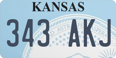 KS license plate 343AKJ