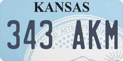 KS license plate 343AKM
