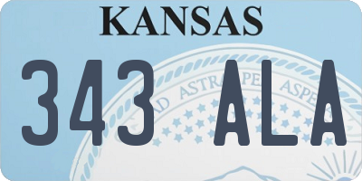 KS license plate 343ALA