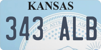 KS license plate 343ALB