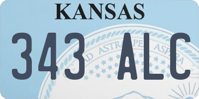 KS license plate 343ALC
