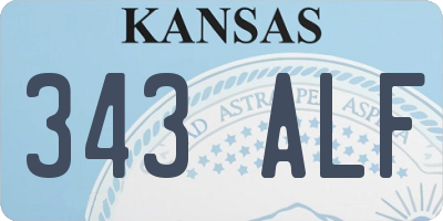 KS license plate 343ALF