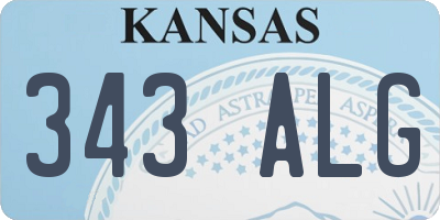KS license plate 343ALG