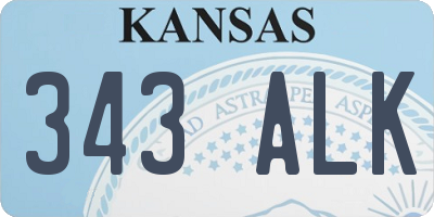 KS license plate 343ALK