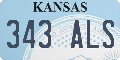KS license plate 343ALS