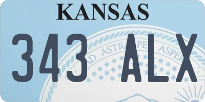 KS license plate 343ALX