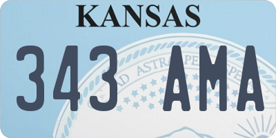 KS license plate 343AMA