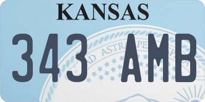 KS license plate 343AMB