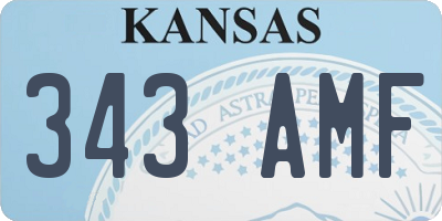 KS license plate 343AMF