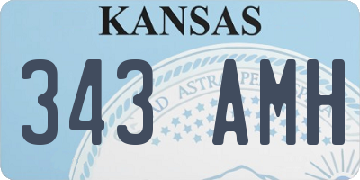 KS license plate 343AMH