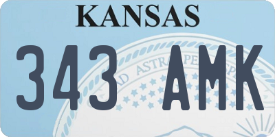 KS license plate 343AMK