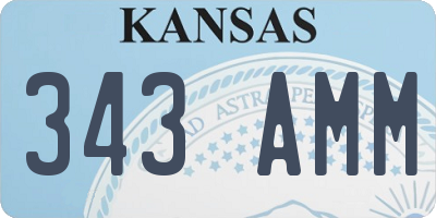 KS license plate 343AMM
