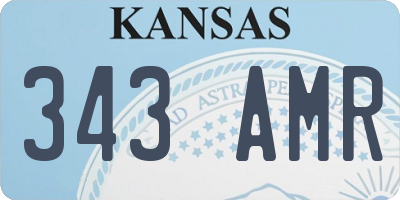 KS license plate 343AMR