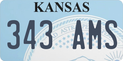 KS license plate 343AMS