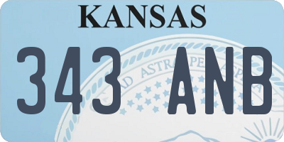 KS license plate 343ANB