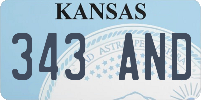 KS license plate 343AND