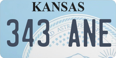 KS license plate 343ANE