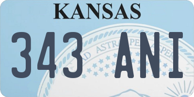KS license plate 343ANI