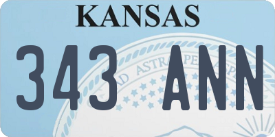 KS license plate 343ANN