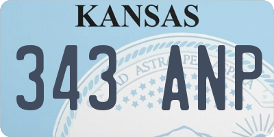KS license plate 343ANP