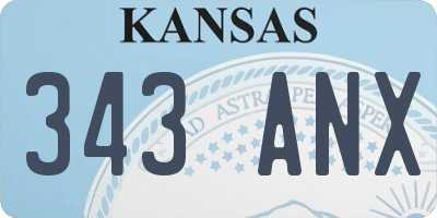 KS license plate 343ANX