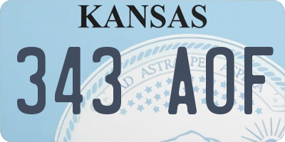 KS license plate 343AOF