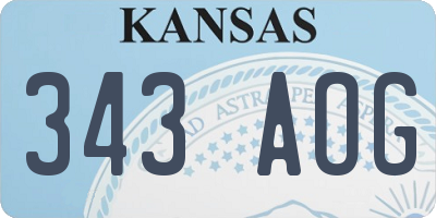KS license plate 343AOG