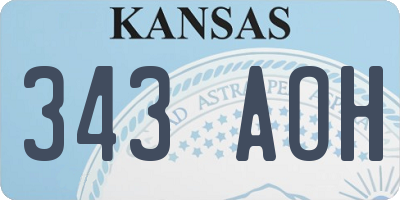 KS license plate 343AOH