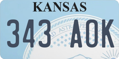 KS license plate 343AOK