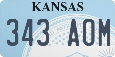 KS license plate 343AOM
