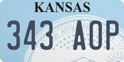 KS license plate 343AOP