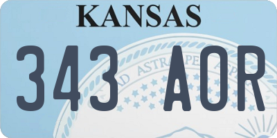 KS license plate 343AOR