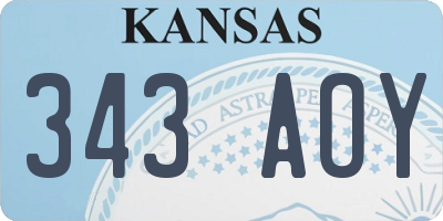 KS license plate 343AOY