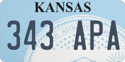 KS license plate 343APA