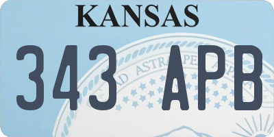 KS license plate 343APB