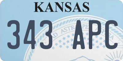 KS license plate 343APC