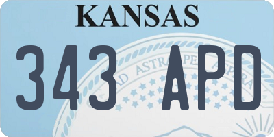 KS license plate 343APD