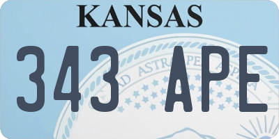KS license plate 343APE