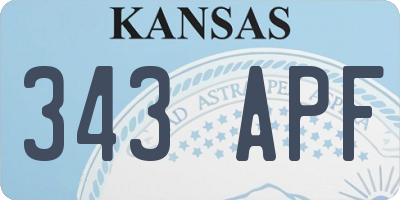 KS license plate 343APF
