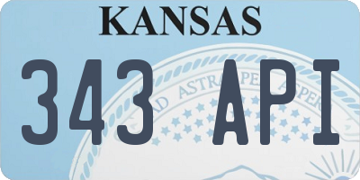 KS license plate 343API